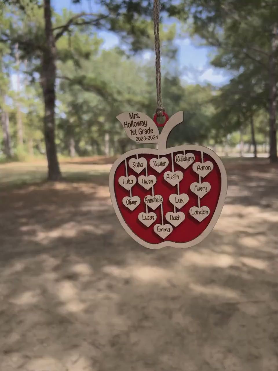 Teacher Appreciation Gift, Ornament for Teacher, Gift from Students,Teacher Christmas Gift, Class List, Unique/End of Year Teacher Gift