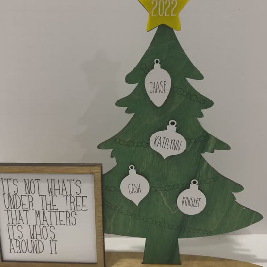 Personalized Standing Christmas Family Tree, Gift for Her, Christmas Home Decor, Holiday Decor, Holiday Gift Ideas, Personalized Decoration