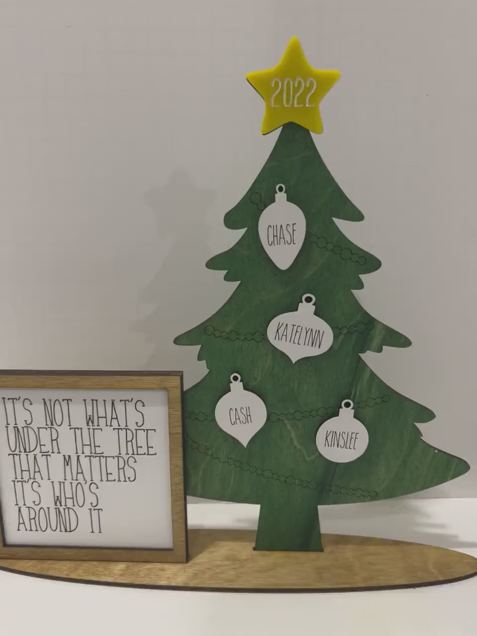 Personalized Standing Christmas Family Tree, Gift for Her, Christmas Home Decor, Holiday Decor, Holiday Gift Ideas, Personalized Decoration