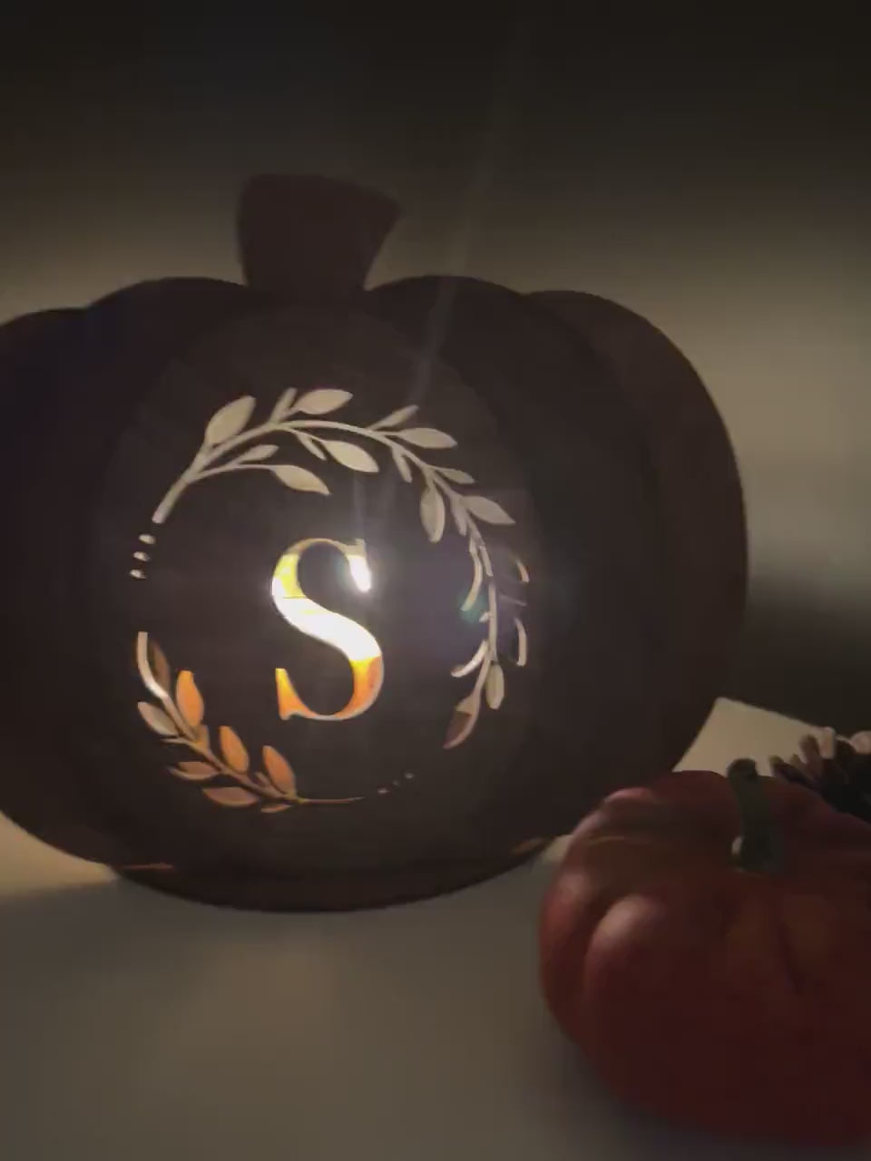 Pumpkin Initial Candle Holder, Fall/Autumn Decor, Monogram Pumpkin Gift, Home Decor, Light up Candle Holder, Halloween Decor, Pumpkin Decor