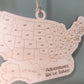 Personalized USA Travel Map Ornament or Magnet - Custom Adventure Tracker